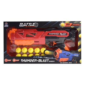 تفنگ اسباب بازی دوکاره آب پاش و شلیک توپ BATTLE Thunder Blast 2 In 1_تفنگ اسباب بازی